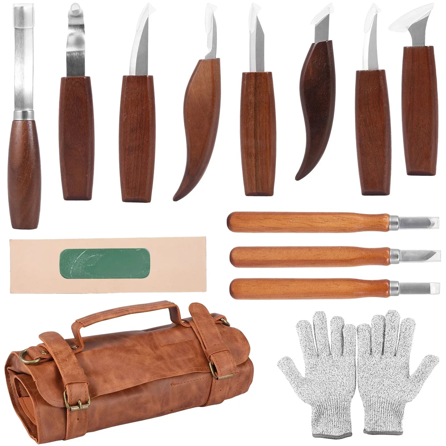 Jeu d'outils de sculpture sur bois avec couteau à sculpter les détails