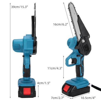 4"/6" Cordless Wood Cutter Chainsaw with 2x Power Batteries (Copy)