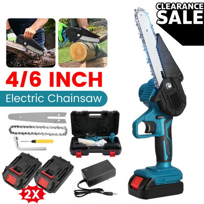 4"/6" Cordless Wood Cutter Chainsaw with 2x Power Batteries (Copy)