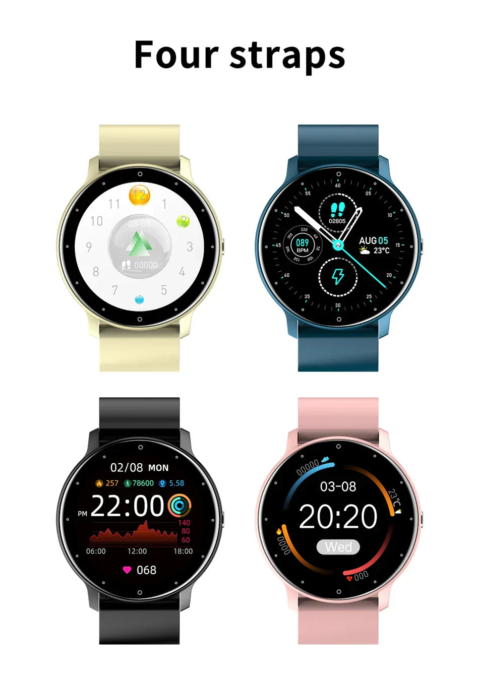 Nouvelle Montre Connectée Homme Écran Tactile Complet Sport Fitness Étanche IP67