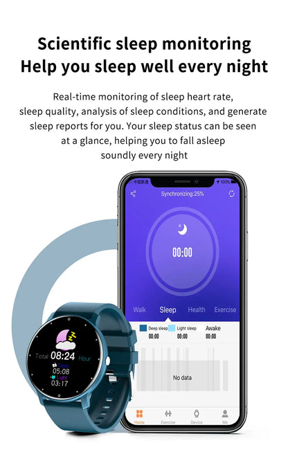 Nouvelle Montre Connectée Homme Écran Tactile Complet Sport Fitness Étanche IP67