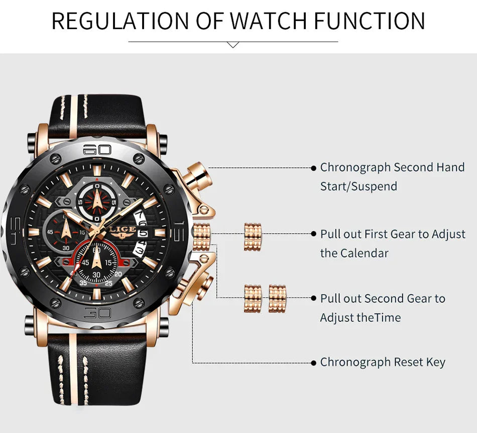 Montres Homme Grande Marque Luxe Quartz Montre Pour Homme Étanche Sport Grand