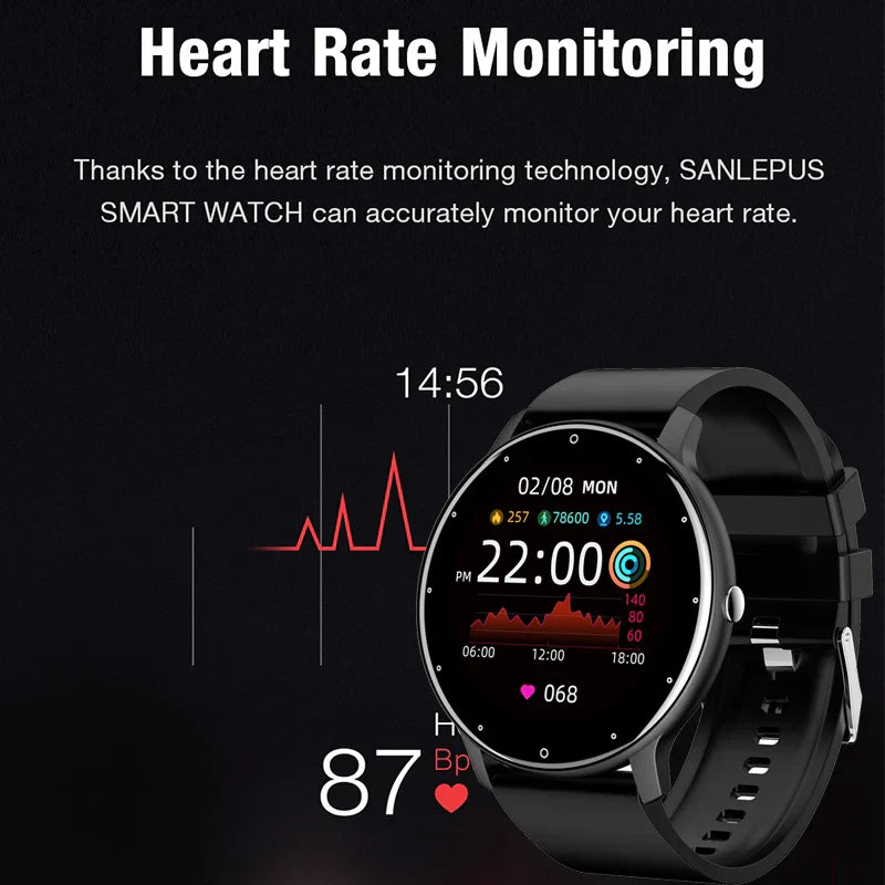 Nouvelle Montre Connectée Homme Écran Tactile Complet Sport Fitness Étanche IP67