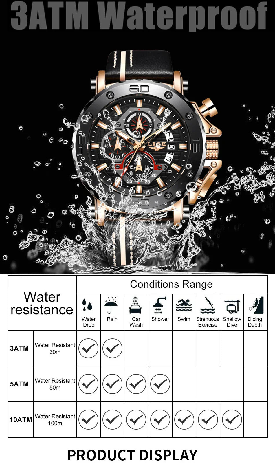 Montres Homme Grande Marque Luxe Quartz Montre Pour Homme Étanche Sport Grand