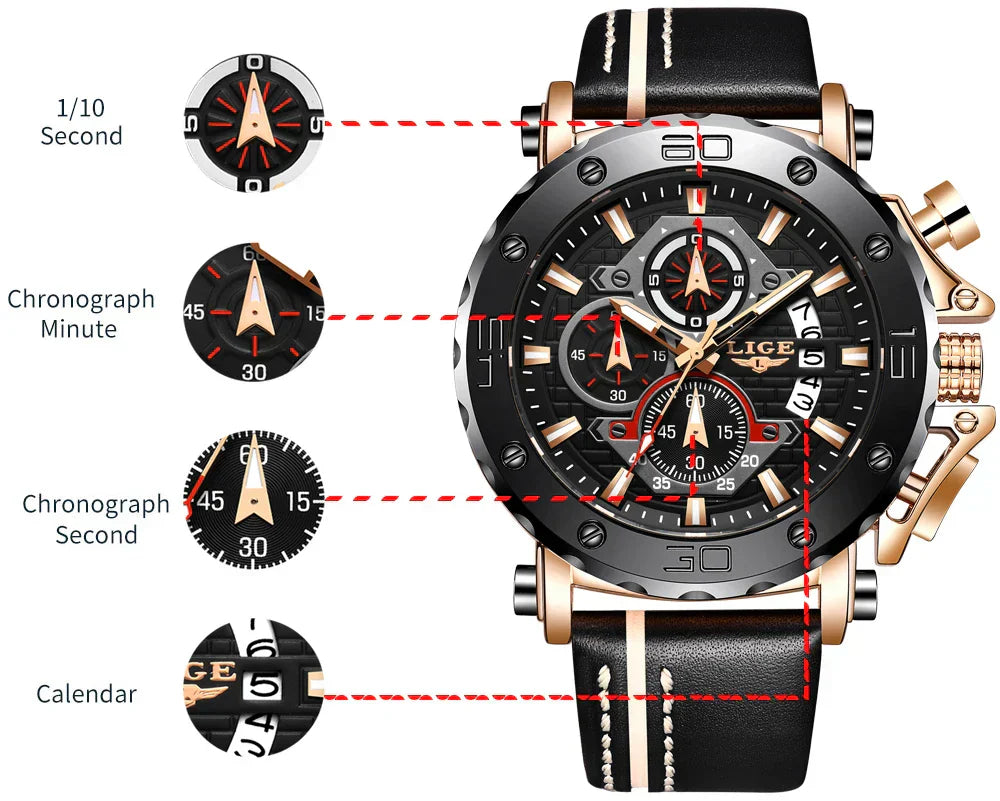 Montres Homme Grande Marque Luxe Quartz Montre Pour Homme Étanche Sport Grand