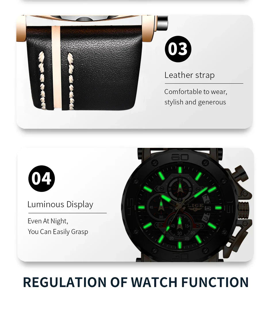 Montres Homme Grande Marque Luxe Quartz Montre Pour Homme Étanche Sport Grand