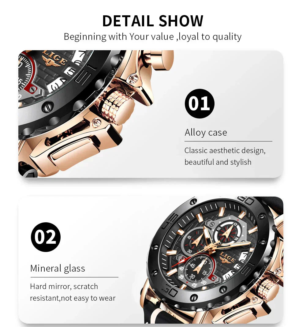 Montres Homme Grande Marque Luxe Quartz Montre Pour Homme Étanche Sport Grand
