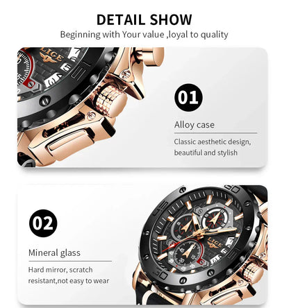 Montres Homme Grande Marque Luxe Quartz Montre Pour Homme Étanche Sport Grand