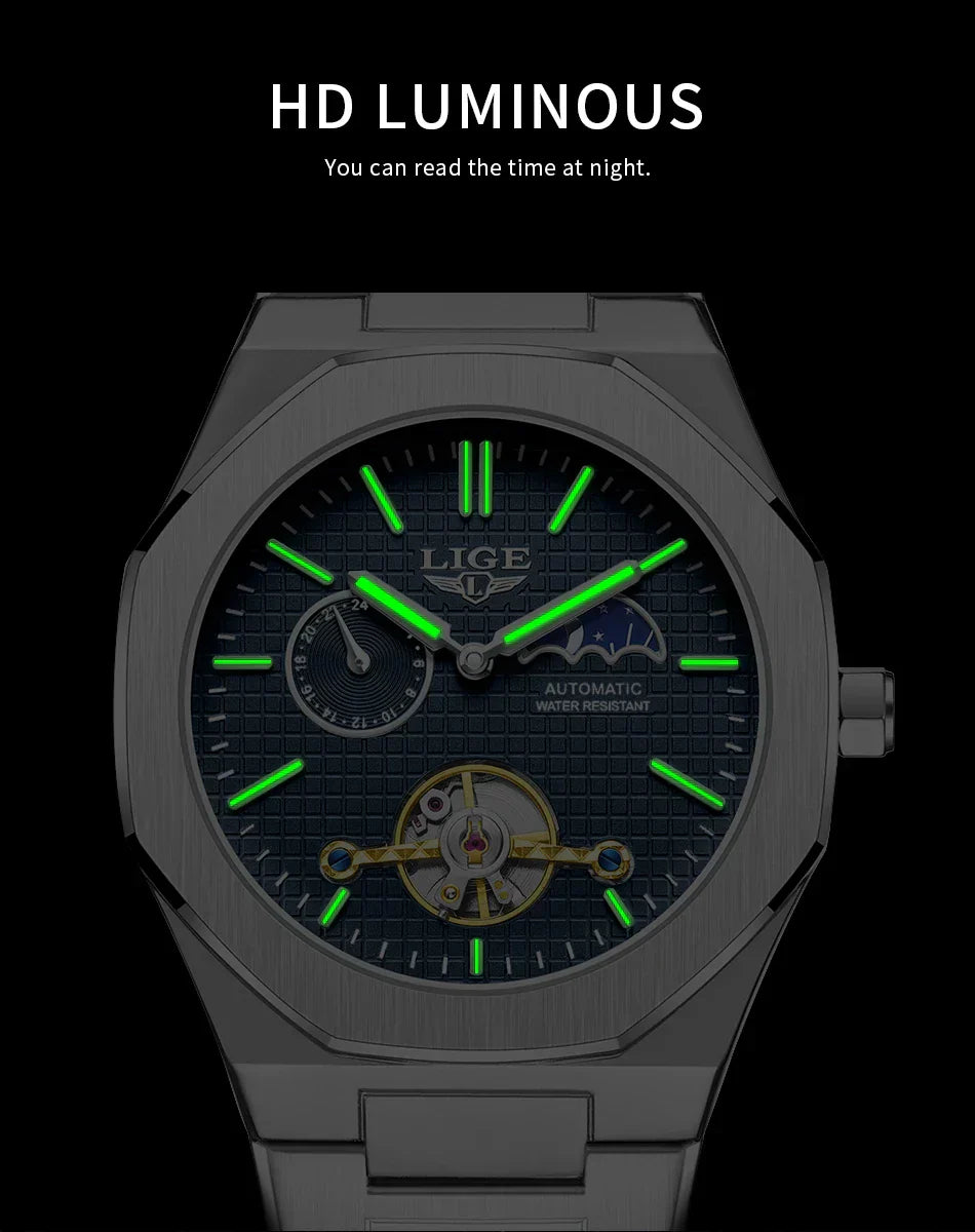 Montres Mécaniques Hommes Mode Luxe Automatique Montre Homme Étanche Lumineuse