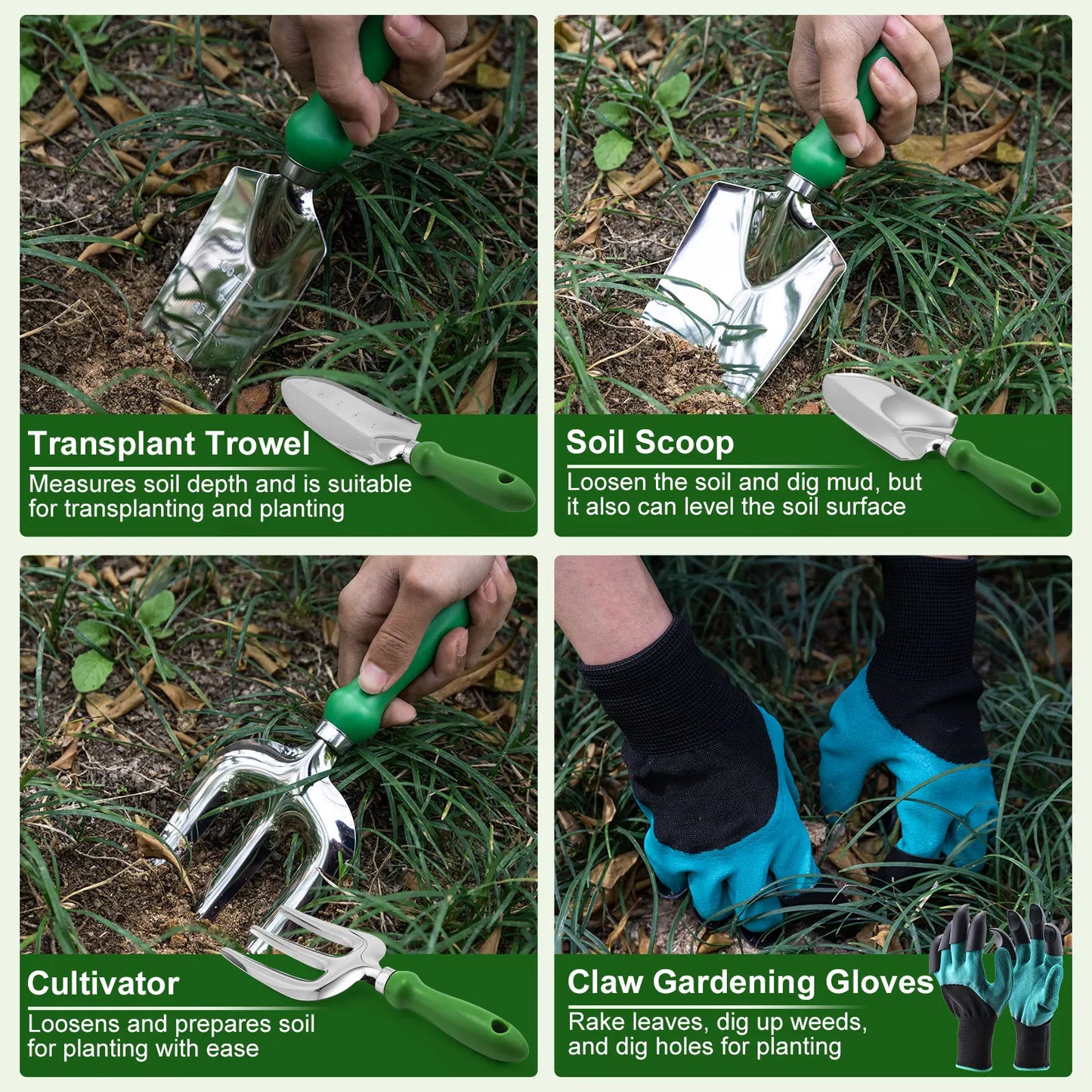 Ensemble d'outils de jardinage comprenant une cisaille de jardin à griffe