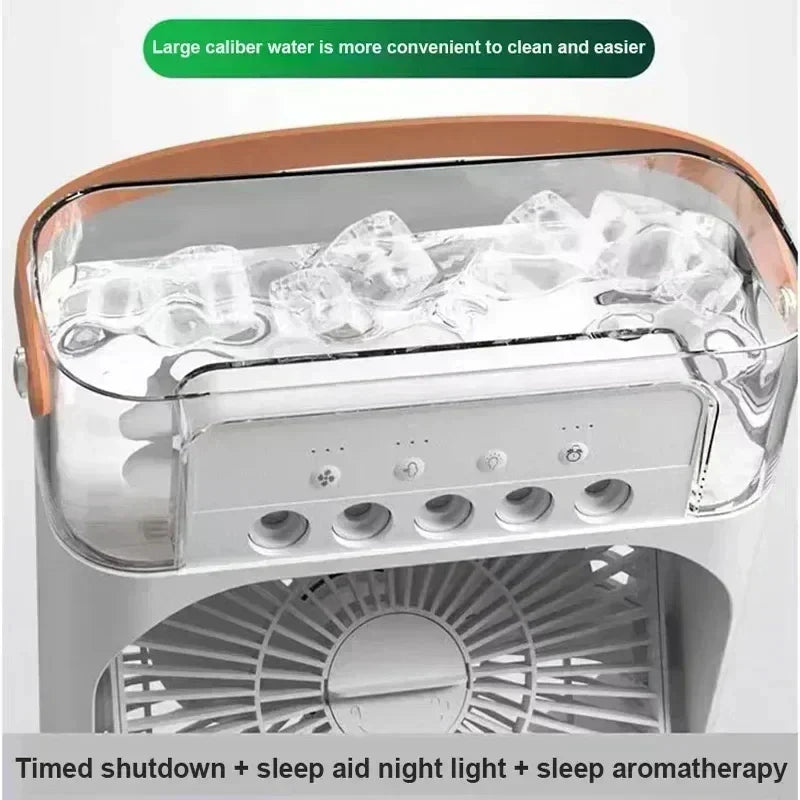 Nouveau Ventilateur Climatiseur 3 en 1, Mini Refroidisseur d'Air Domestique LED