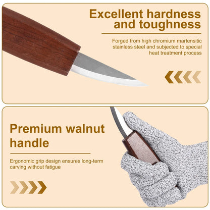 Jeu d'outils de sculpture sur bois avec couteau à sculpter les détails
