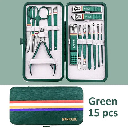 Ouriner 6-18 Pièces Kits de manucure et pédicure portables Brillants