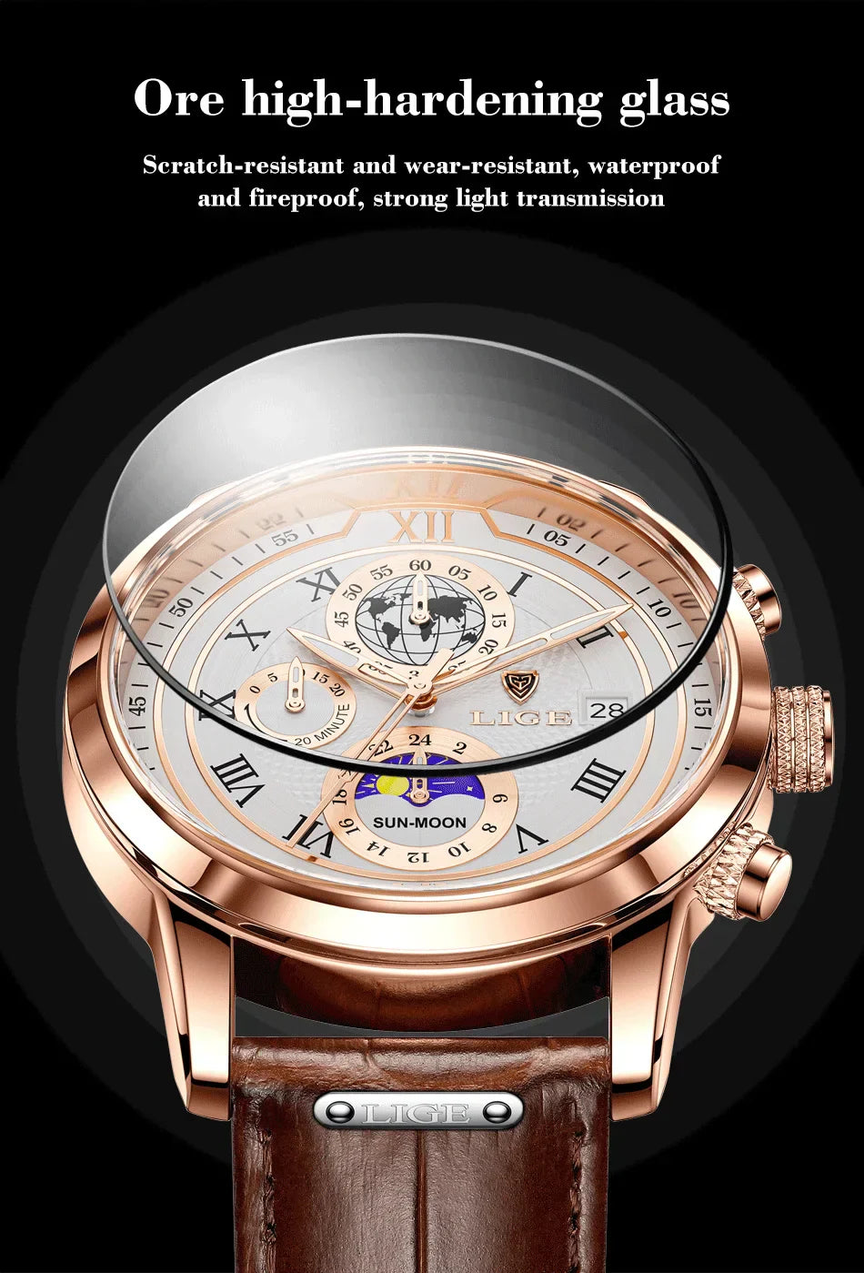 Montre Homme Étanche Chronographe Tendance à Quartz