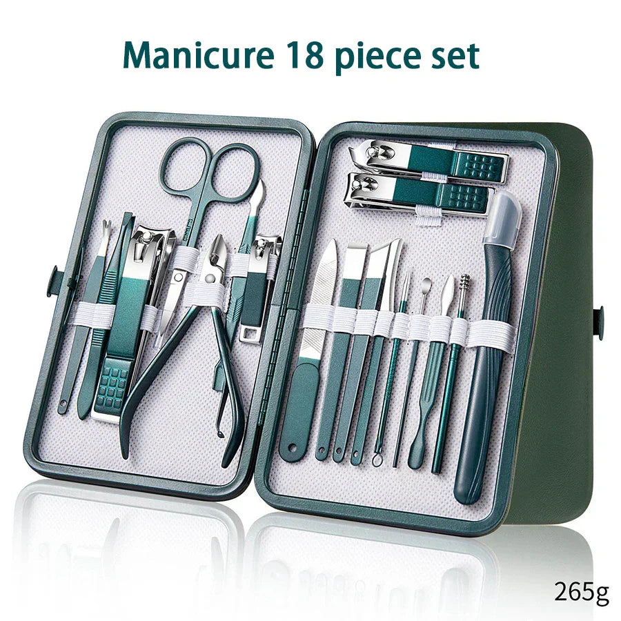 Ouriner 6-18 Pièces Kits de manucure et pédicure portables Brillants