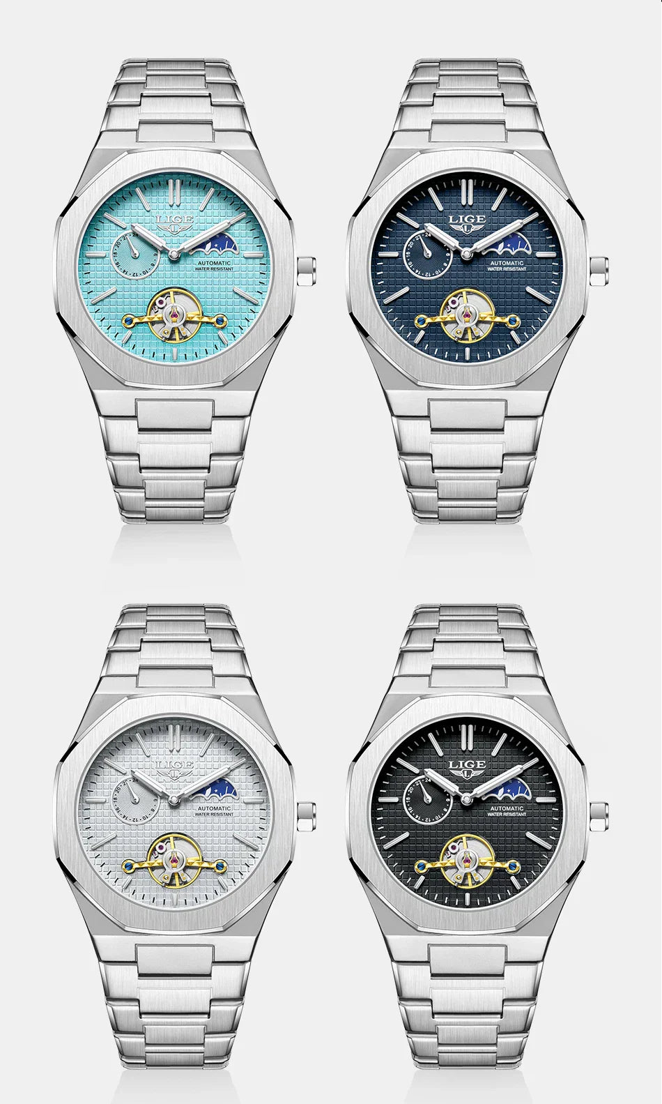 Montres Mécaniques Hommes Mode Luxe Automatique Montre Homme Étanche Lumineuse