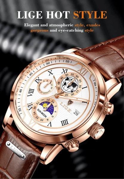 Montre Homme Étanche Chronographe Tendance à Quartz
