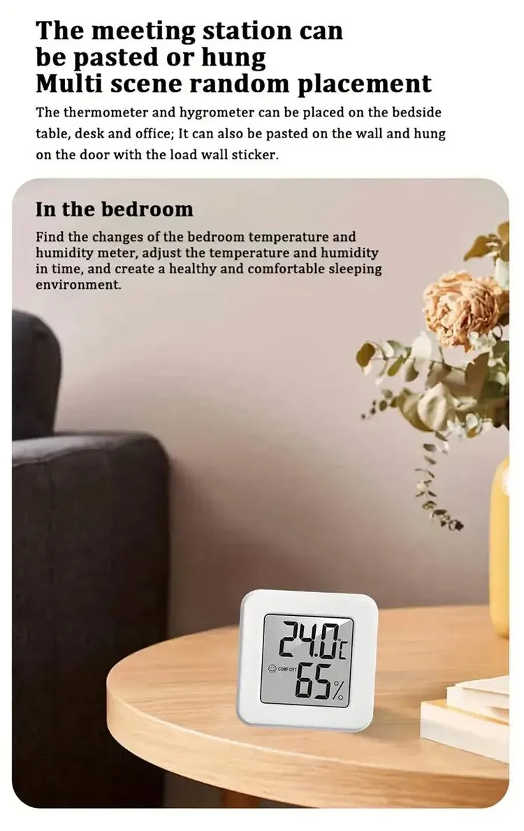 Mini-thermomètre et hygromètre d'intérieur portatif à affichage numérique électronique