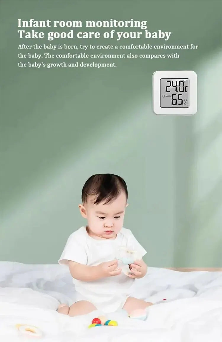 Mini-thermomètre et hygromètre d'intérieur portatif à affichage numérique électronique