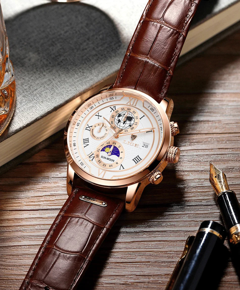 Montre Homme Étanche Chronographe Tendance à Quartz