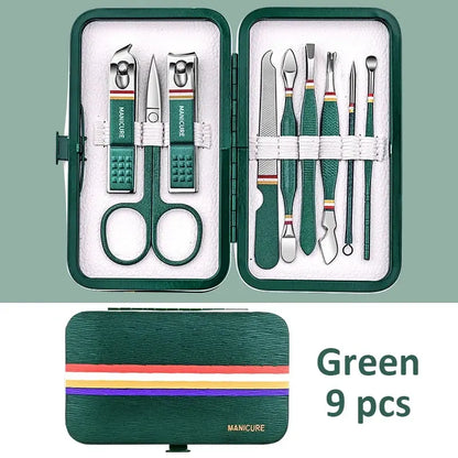 Ouriner 6-18 Pièces Kits de manucure et pédicure portables Brillants