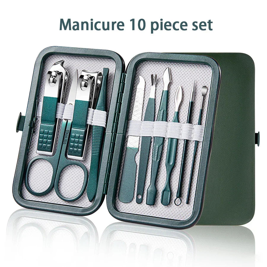 Ouriner 6-18 Pièces Kits de manucure et pédicure portables Brillants