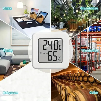 Mini-thermomètre et hygromètre d'intérieur portatif à affichage numérique électronique