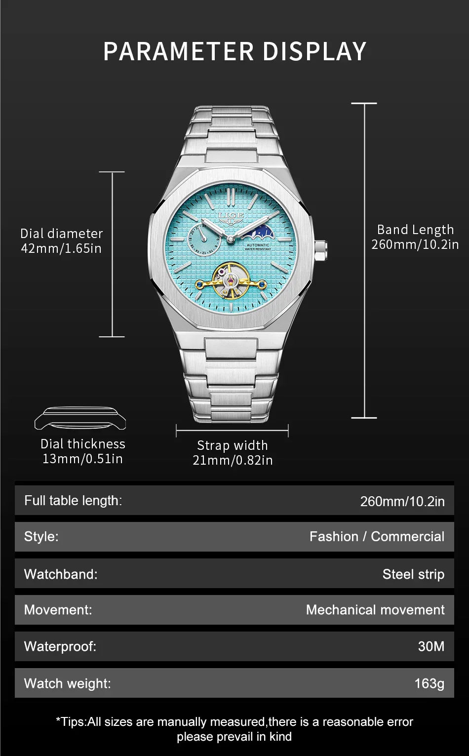 Montres de Sport pour Hommes Montre Automatique de Luxe Homme