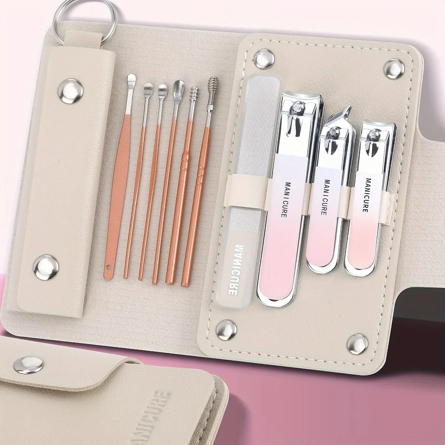 Ouriner 6-18 Pièces Kits de manucure et pédicure portables Brillants