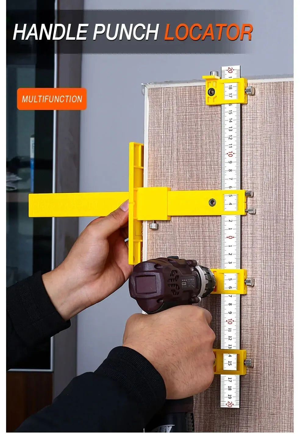 Outils de menuiserie Foret Poinçon Gabarit de perçage Guide de centrage
