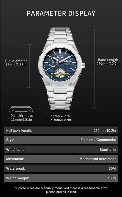 Montres Mécaniques Hommes Mode Luxe Automatique Montre Homme Étanche Lumineuse