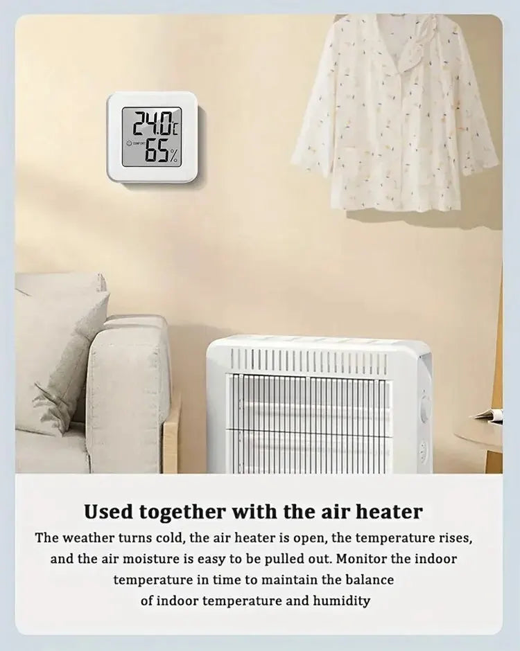 Mini-thermomètre et hygromètre d'intérieur portatif à affichage numérique électronique