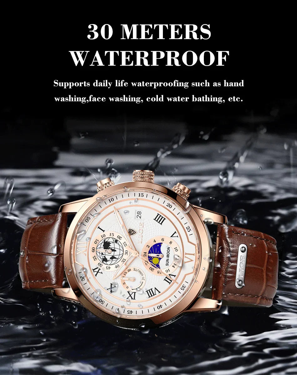 Montre Homme Étanche Chronographe Tendance à Quartz