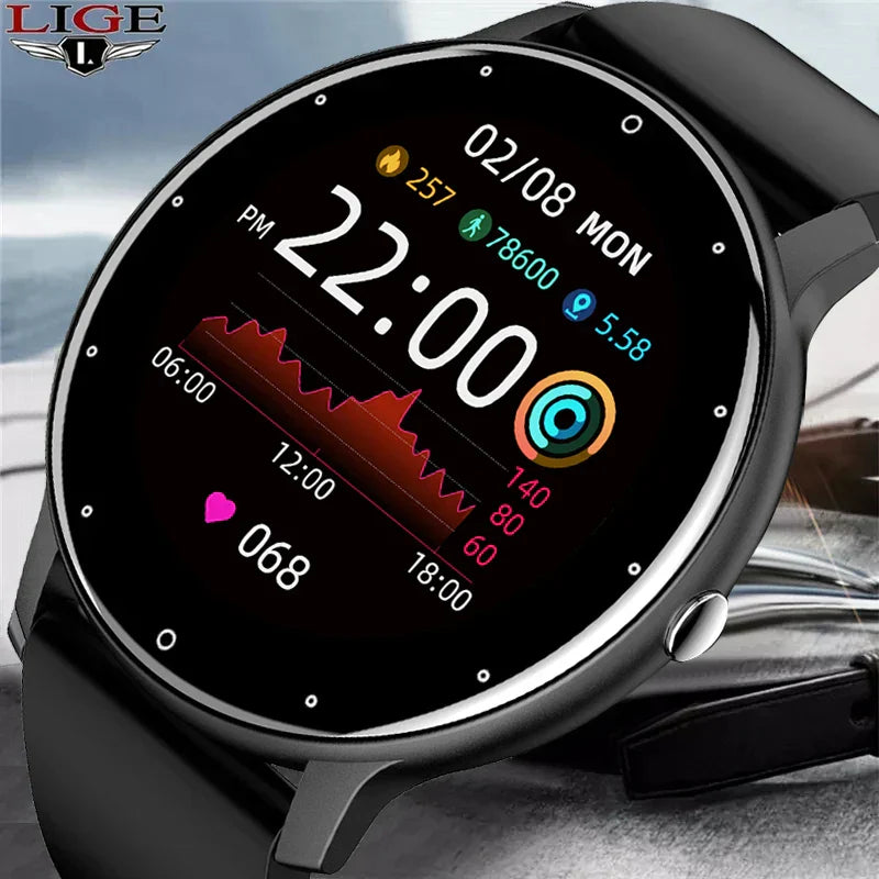 Nouvelle Montre Connectée Homme Écran Tactile Complet Sport Fitness Étanche IP67