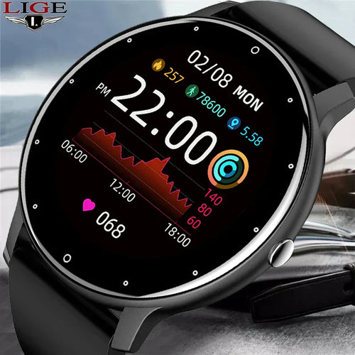 Nouvelle Montre Connectée Homme Écran Tactile Complet Sport Fitness Étanche IP67
