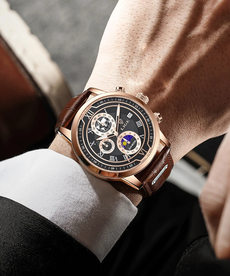 Montre Homme Étanche Chronographe Tendance à Quartz