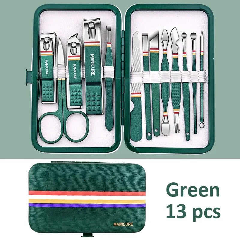 Ouriner 6-18 Pièces Kits de manucure et pédicure portables Brillants