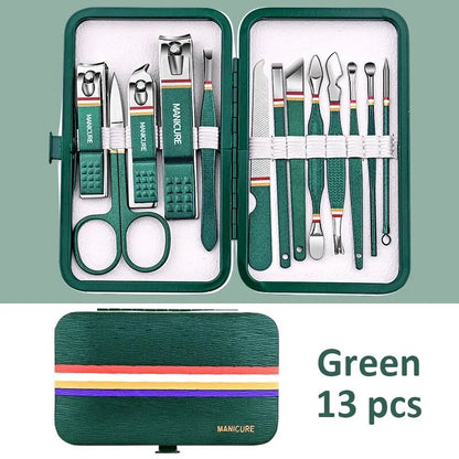 Ouriner 6-18 Pièces Kits de manucure et pédicure portables Brillants