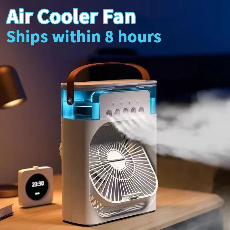 Nouveau Ventilateur Climatiseur 3 en 1, Mini Refroidisseur d'Air Domestique LED