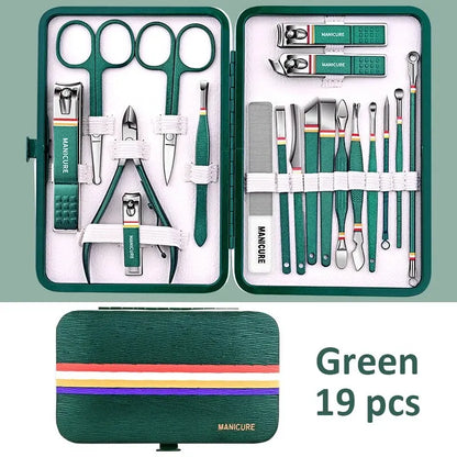 Ouriner 6-18 Pièces Kits de manucure et pédicure portables Brillants