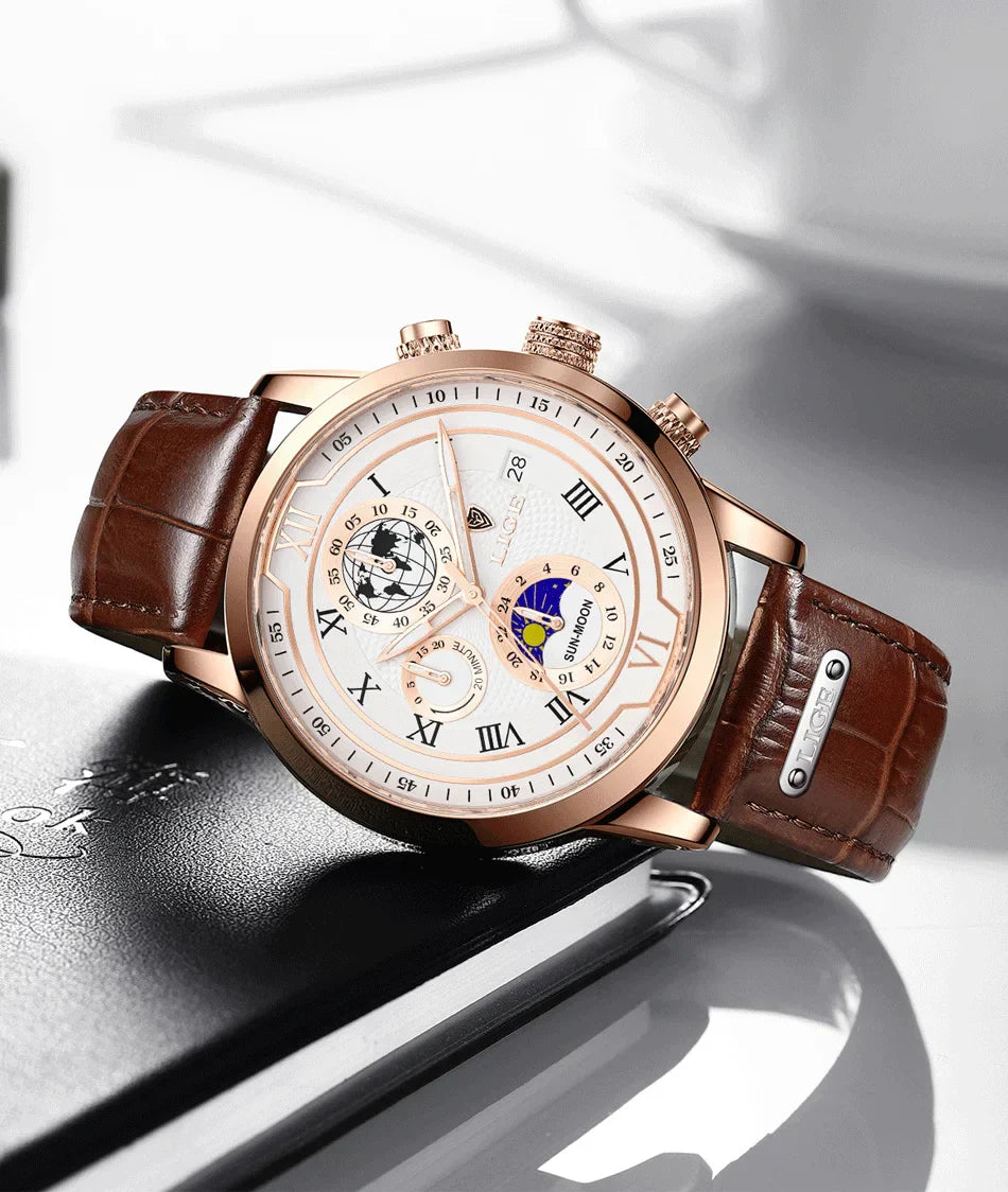 Montre Homme Étanche Chronographe Tendance à Quartz