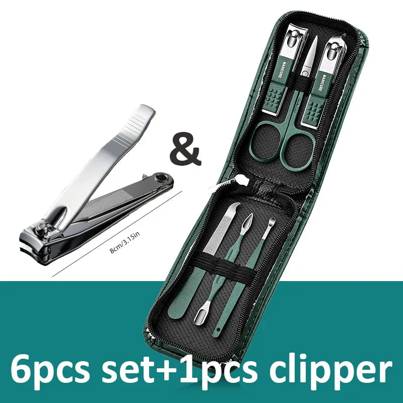 Ouriner 6-18 Pièces Kits de manucure et pédicure portables Brillants