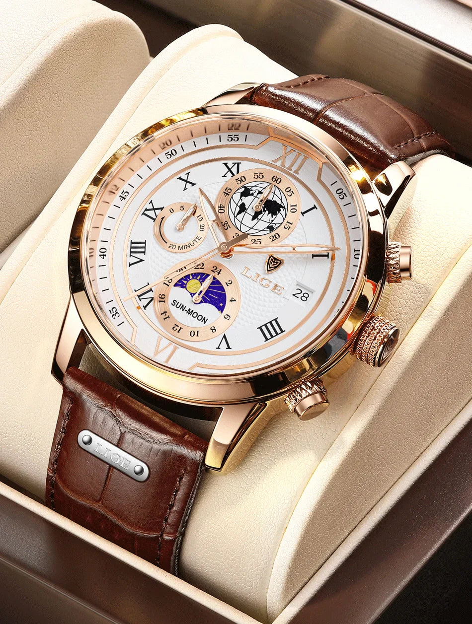 Montre Homme Étanche Chronographe Tendance à Quartz