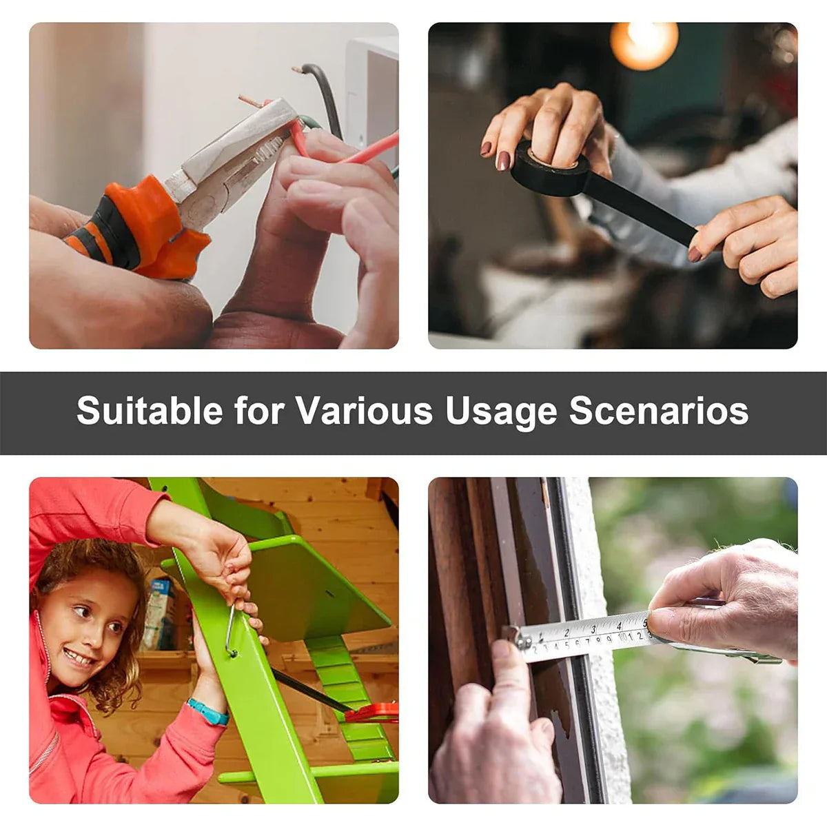 Ensemble d'outils 8/9/12/13 pièces, kit d'outils manuels général pour la maison avec boîte de rangement en plastique