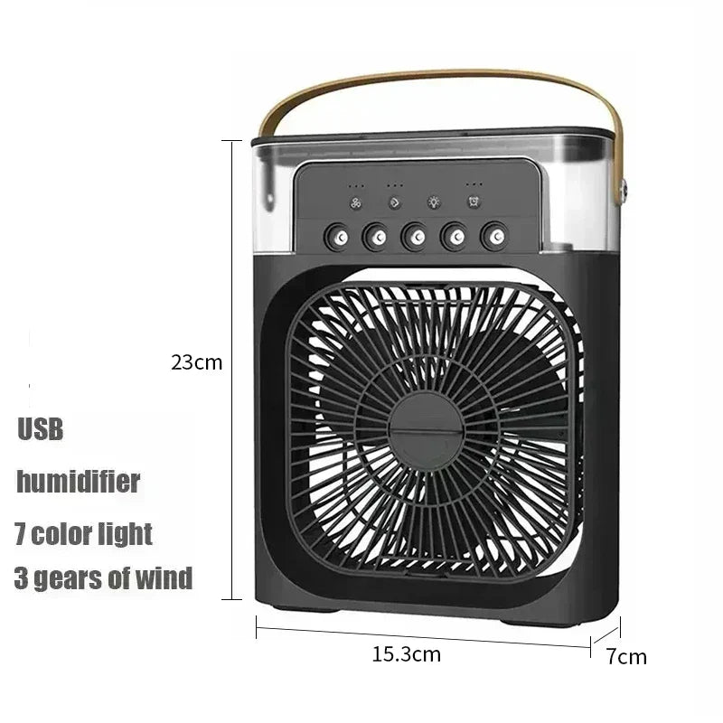 Nouveau Ventilateur Climatiseur 3 en 1, Mini Refroidisseur d'Air Domestique LED