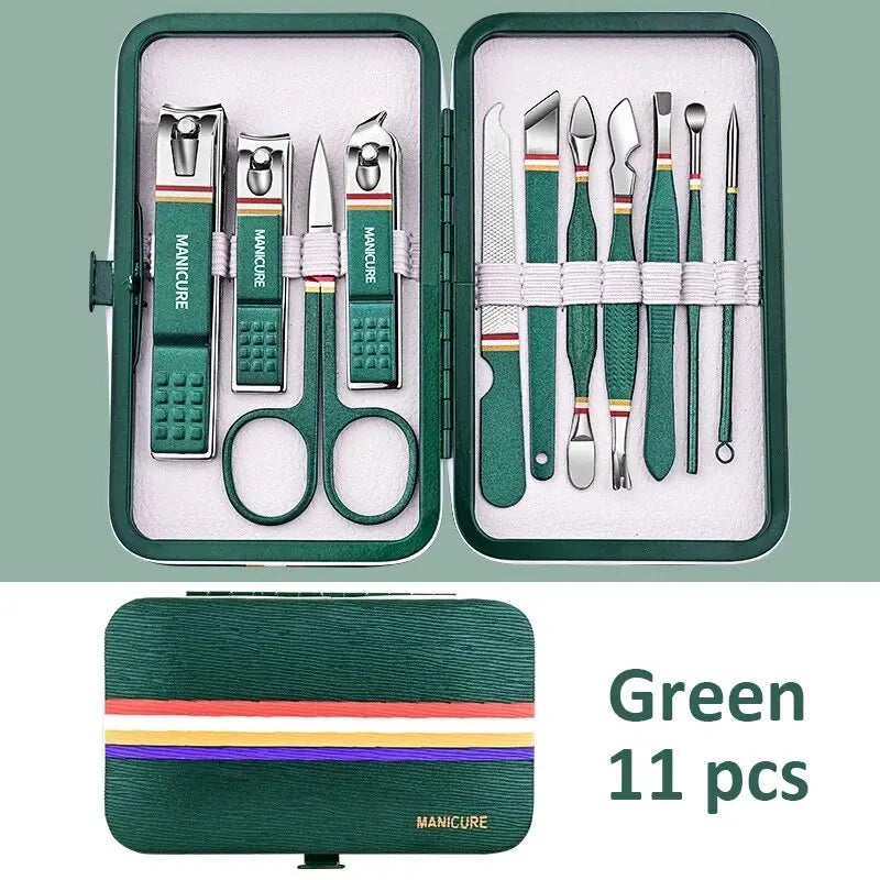Ouriner 6-18 Pièces Kits de manucure et pédicure portables Brillants