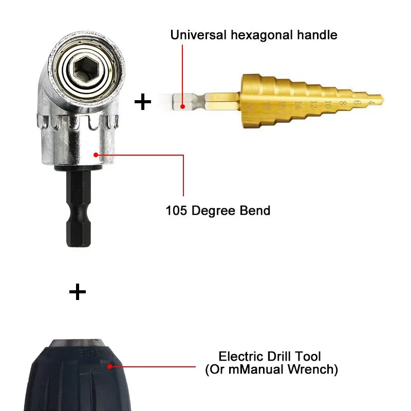 Raccord d'angle pour perceuse électrique à douille d'extension pour tournevis