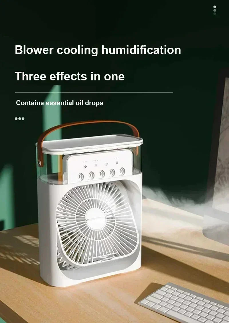 Nouveau Ventilateur Climatiseur 3 en 1, Mini Refroidisseur d'Air Domestique LED