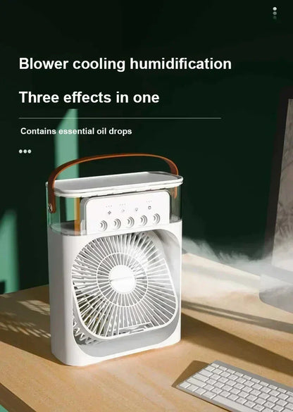 Nouveau Ventilateur Climatiseur 3 en 1, Mini Refroidisseur d'Air Domestique LED