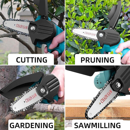 4"/6" Cordless Wood Cutter Chainsaw with 2x Power Batteries (Copy)